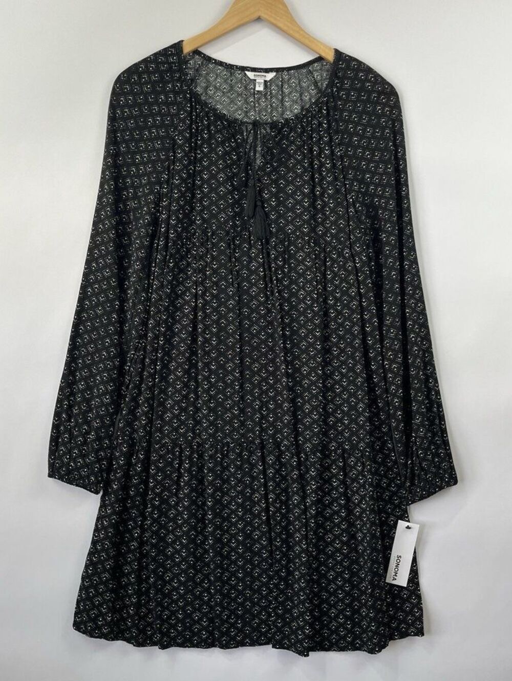 NWT Boho Peasant Cottagegore Dress Tassel Tie Flowy Romantic Dress